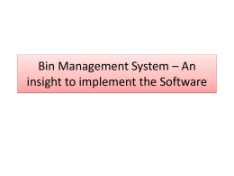 User Manual for Bin Monitoring System