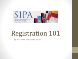 SIPA Registration 101
