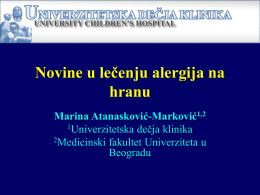 3. Atanaskovic M, Novine u leenju alergija na hranu