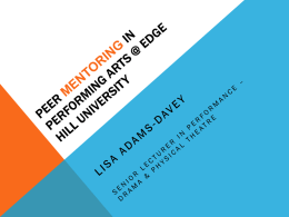 PEER MENTORING in PERFORMING ARTS