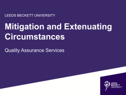 Mitigation and Extenuating Circumstances Presentation for