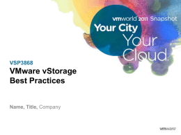 VMware Storage Best Practices