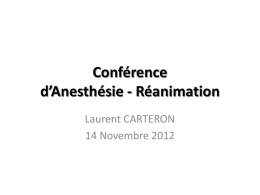 Conférence d*Anesthésie - Réanimation - Archive-Host