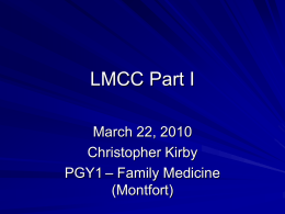 LMCC Part I