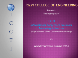 Plenary Talks ICGTI 2012