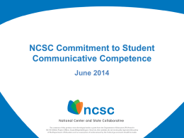 NCSC Student Communicative Competence