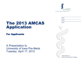 AMCAS Presentation - University of Iowa