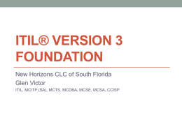 ITIL Version3 Foundation Presentation V3
