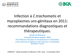 Infection à C.trachomatis et mycoplasmes uro-génitaux en