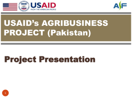 Project Presentation - Agribusiness Support fund