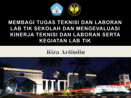 Membagi tugas teknisi dan laboran laboratorium