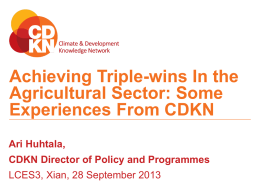 Achieving triple-wins in the agricultural sector.