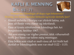 KAFLI 8. MENNING bls. 65