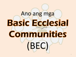 Basic Ecclesial Communities Mga Munting Simbahan - CBCP-BEC