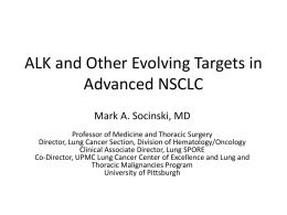Molecular Management of Advanced NSCLC