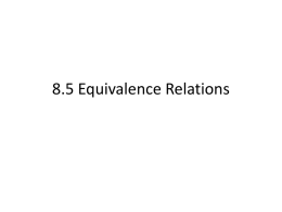 8.5 equivalence relations