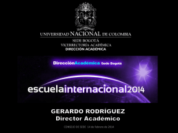 Presentación - Sede Bogotá UN - Universidad Nacional de Colombia