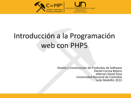 Introducción a la Programación web en PHP