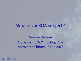 What is an RDA subject?