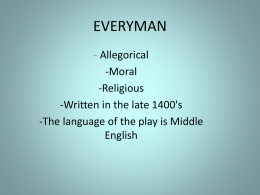 EVERYMAN - Erciyes University - English Language and Literature
