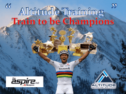 Altitude Training - Thailand Swimming Association
