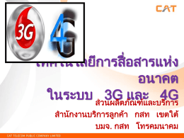 เทคโนโลยี 3G - ส่วนผลิตภัณฑ์และบริการ