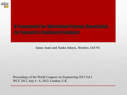 A Framework for Automated Corpus Generation for Semantic