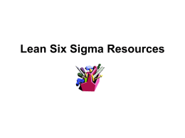 Lean Six Sigma Resources