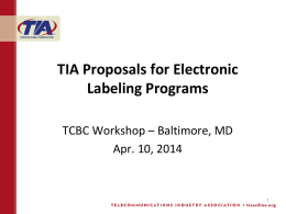2014-04-10-09 TIA eLabeling Presentation for Apr 2014