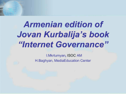 Armenian edition of Jovan Kurbalija`s book