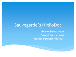 Sauvegarde HelloDoc