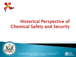 Historical Perspective of Chemical Safety and Security - CSP