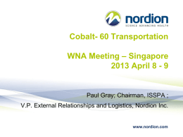 Cobalt-60 Transportation - International Source Suppliers and