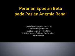 Peranan ESA pada pasien anemia renal