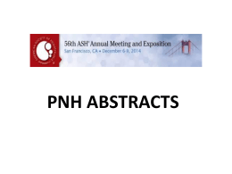 PowerPoint Presentation - PESG PNH Education&Study Group