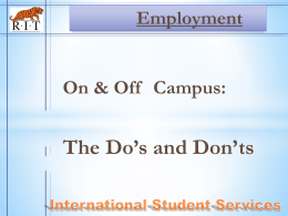 INTERNATIONAL STUDENT SERVICES