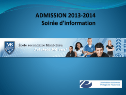 Soirée d*information - École secondaire Mont-Bleu