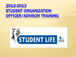 2011-2012 Student Organization Officer/Advisor