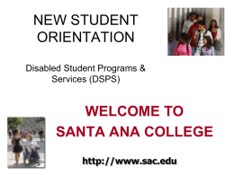 dsps new student orientation 2012