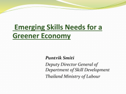 Emerging Skills Needs for a Greener Economy