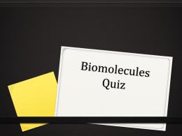 Biomolecules Quick Quiz
