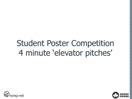 Student `elevator pitch` presentations - NSMG-Net