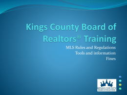 MLS Training - Kings County Board of Realtors