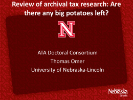 Review of archival tax research: Are there any big potatoes left?
