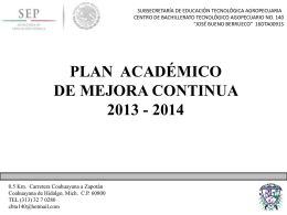 plan académico de mejora continua 2013 - 2014