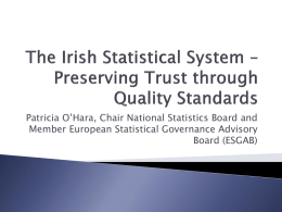 Presentation by Pat O`Hara, chairperson of the National Statistics