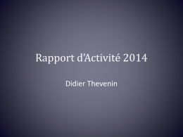 Rapport d*Activité 2014
