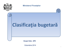 Clasificaţia bugetară - Ministerul Finanţelor al Republicii Moldova