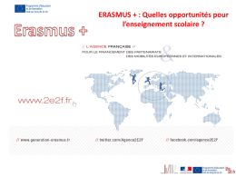 ERASMUS + - Ministère de l`éducation nationale