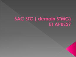 Bac STG ( demain STMG )